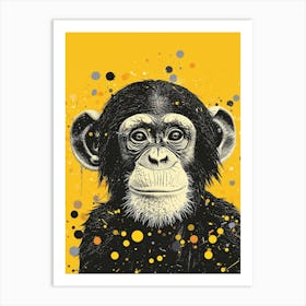 Yellow Chimpanzee 2 Art Print