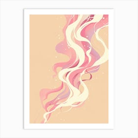 Pink Wavy Hair Art Print