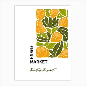 Fruit of the Spirit Printable Poster, Tropical Fruit Market Art, Exotic Fruit Tree Print, Vegan Friendly Wall Decor Art Print