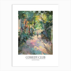 Comedy Club Austin Texas Oil Painting 2 Poster Art Print