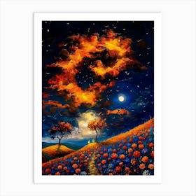 Moonlight In The Field Art Print