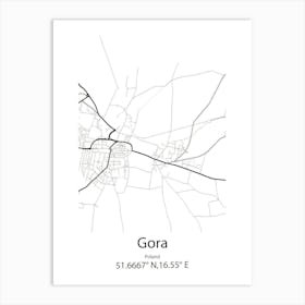 Gora Kalwaria,Poland Minimalist Map Art Print