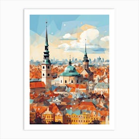 Kraków, Poland, Geometric Illustration 4 Art Print