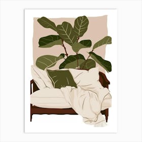 Couch With Plants Art Print