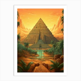 Great Pyramid Of Giza Pixel Art 2 Art Print