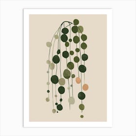String Of Pearls Plant Minimalist Illustration 3 Art Print