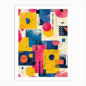 Playful And Colorful Geometric Shapes Arranged In A Fun And Whimsical Way 31 Art Print