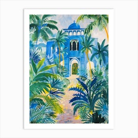 Blue Palms 1 Art Print