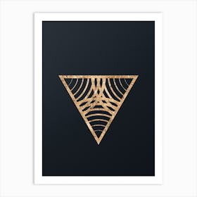 Abstract Geometric Gold Glyph on Dark Teal n.0469 Art Print