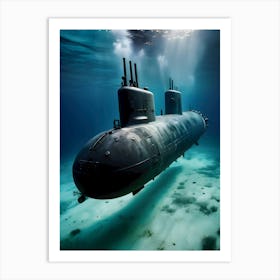 Submarine In The Ocean-Reimagined 44 Art Print