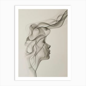 Smoke - Portrait Of A Woman Art Print