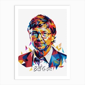 Bill Gates 1 Portrait WPAP Pop Art Art Print