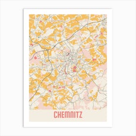 Chemnitz Map Poster Art Print