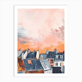 Oslo Rooftops Morning Skyline 3 Art Print