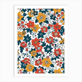 Orchid Orbit London Fabrics Floral Pattern 3 Art Print