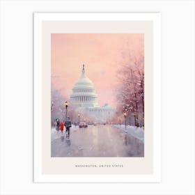 Dreamy Winter Painting Poster Washington Dc Usa 2 Art Print
