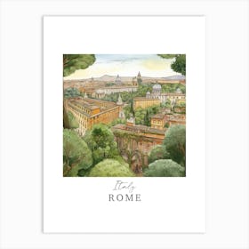 Italy, Rome Storybook 5 Travel Poster Watercolour Art Print