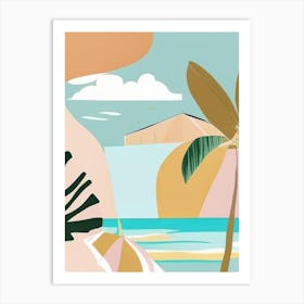 Great Exuma Bahamas Muted Pastel Tropical Destination Art Print