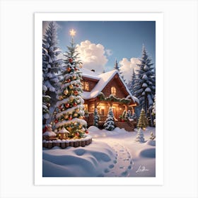 Magnificent Christmas chalet Art Print