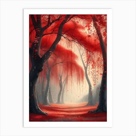 Red Trees In The Forest 1 Art Print