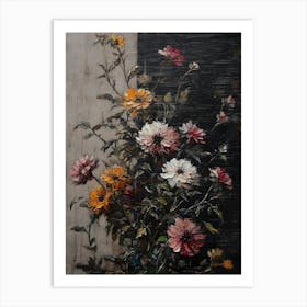 Dark Gothic Flowers In A Vase 1 Art Print