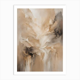 Neutral Abstract Beige Painting Art Print