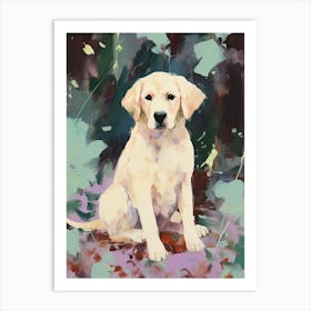 A Golden Retriever Dog Painting, Impressionist 3 Art Print