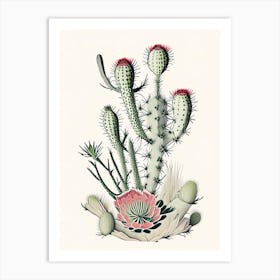 Cylindropuntia Kleiniae William Morris Inspired 1 Art Print