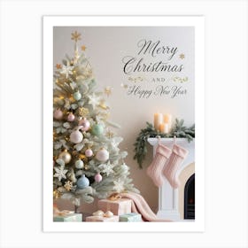 Merry Christmas And Happy New Year 6 Art Print