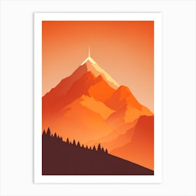 Misty Mountains Vertical Composition In Orange Tone 12 Art Print