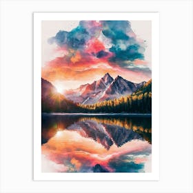 Sunset In The Mountains 32 Art Print