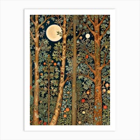 William Morris Rose Moonlight In The Forest 4 Art Print