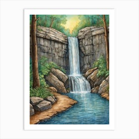 Waterfall In The Woods 1 Art Print