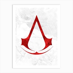 Assasins Creed Symbol White Art Print