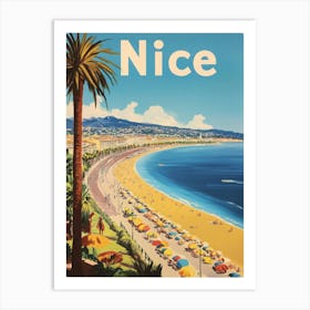 Aihrgdesign A Vintage Travel Poster Of Nice 1 Art Print