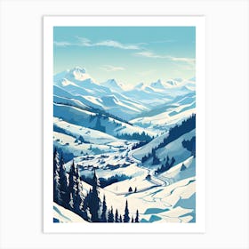Kitzbuhel   Austria, Ski Resort Illustration 2 Simple Style Art Print