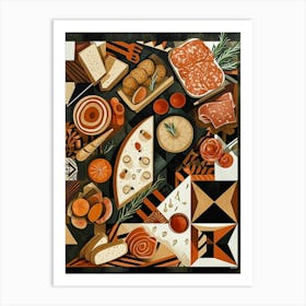 Charcuterie Board Art Deco Inspired 1 Art Print