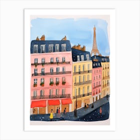 Paris Watercolor Painting 1 Art Print