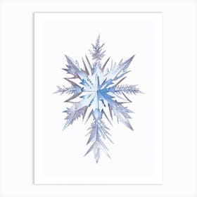 Crystal, Snowflakes, Pencil Illustration 2 Art Print