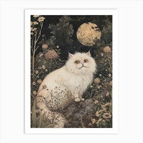 Persian Cat Japanese Illustration 3 Art Print
