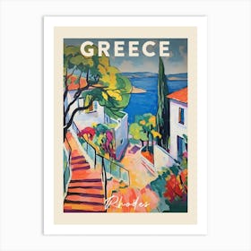 Rhodes Greece 3 Fauvist Painting Travel Poster Art Print
