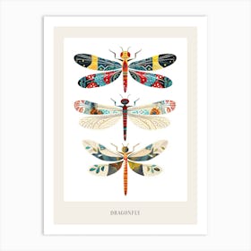 Colourful Insect Illustration Dragonfly 1 Poster Art Print