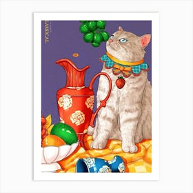 Cat In A Vase Art Print