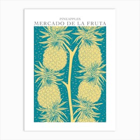 Mercado De La Fruta Pineapples Illustration 4 Poster Art Print