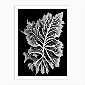 Wild Mustard Leaf Linocut 2 Art Print