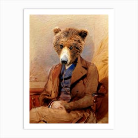 Sean The Wise Bear Pet Portraits Art Print