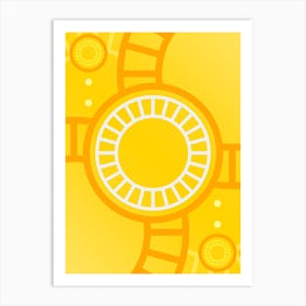 Geometric Abstract Glyph in Happy Yellow and Orange n.0089 Art Print