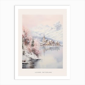 Dreamy Winter Painting Poster Lucerne Switzerland 4 Art Print