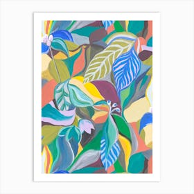 Leaves And Flowers Art Print