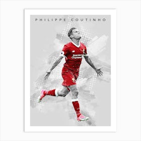 Philippe Coutinho Football Player Liverpool Fc Art Print